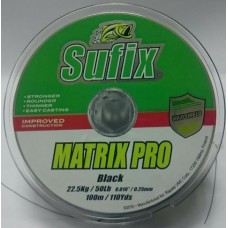 LINHA SUFIX MATRIX PRO BLACK 22.5KG 50LB 0.25MM 100M